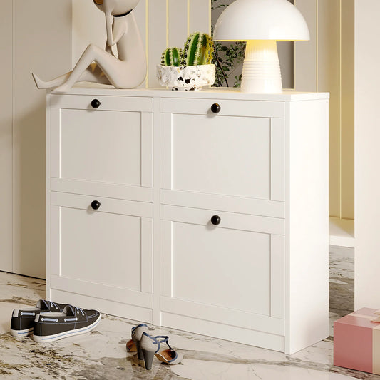 Shoe Cabinet with Flip Drawers, Freestanding Storage