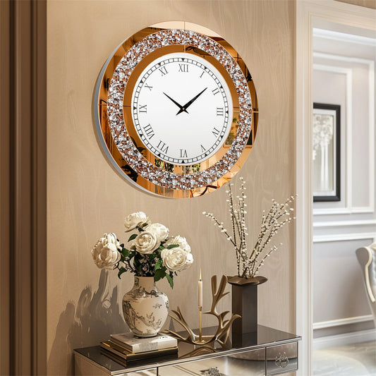 Shining Mirrored Wall Clock for Home Decor