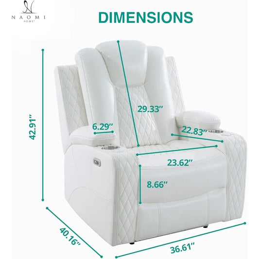 Chicago Theater Style Motion Recliner with Adjustable Headrest