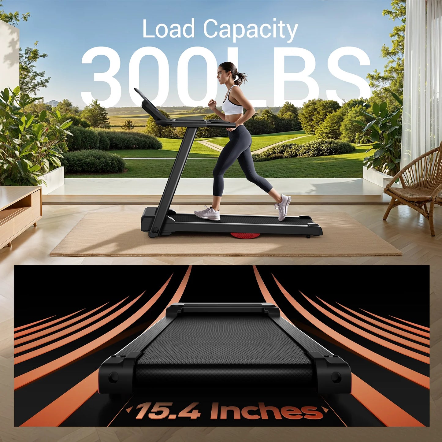 3.0HP Brushless Foldable Home Treadmill