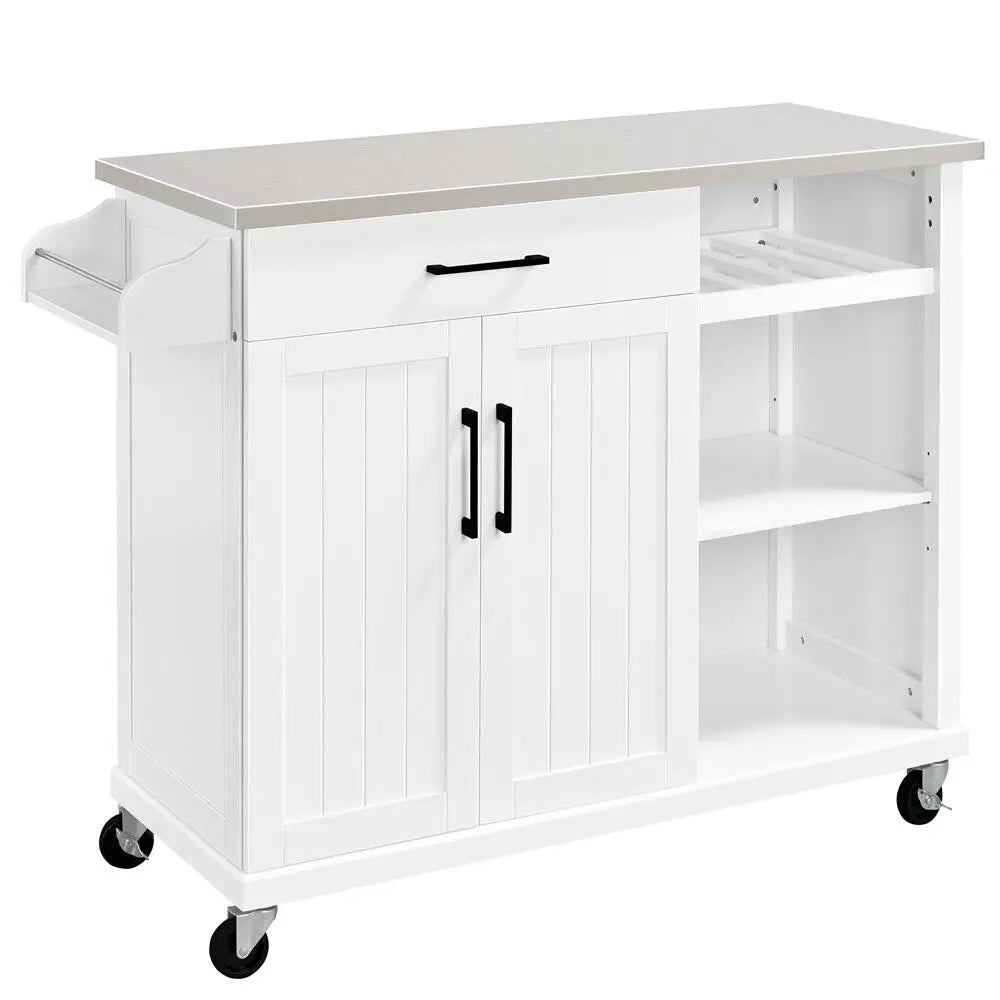 Kitchen Island Cart with Stainless Steel Top