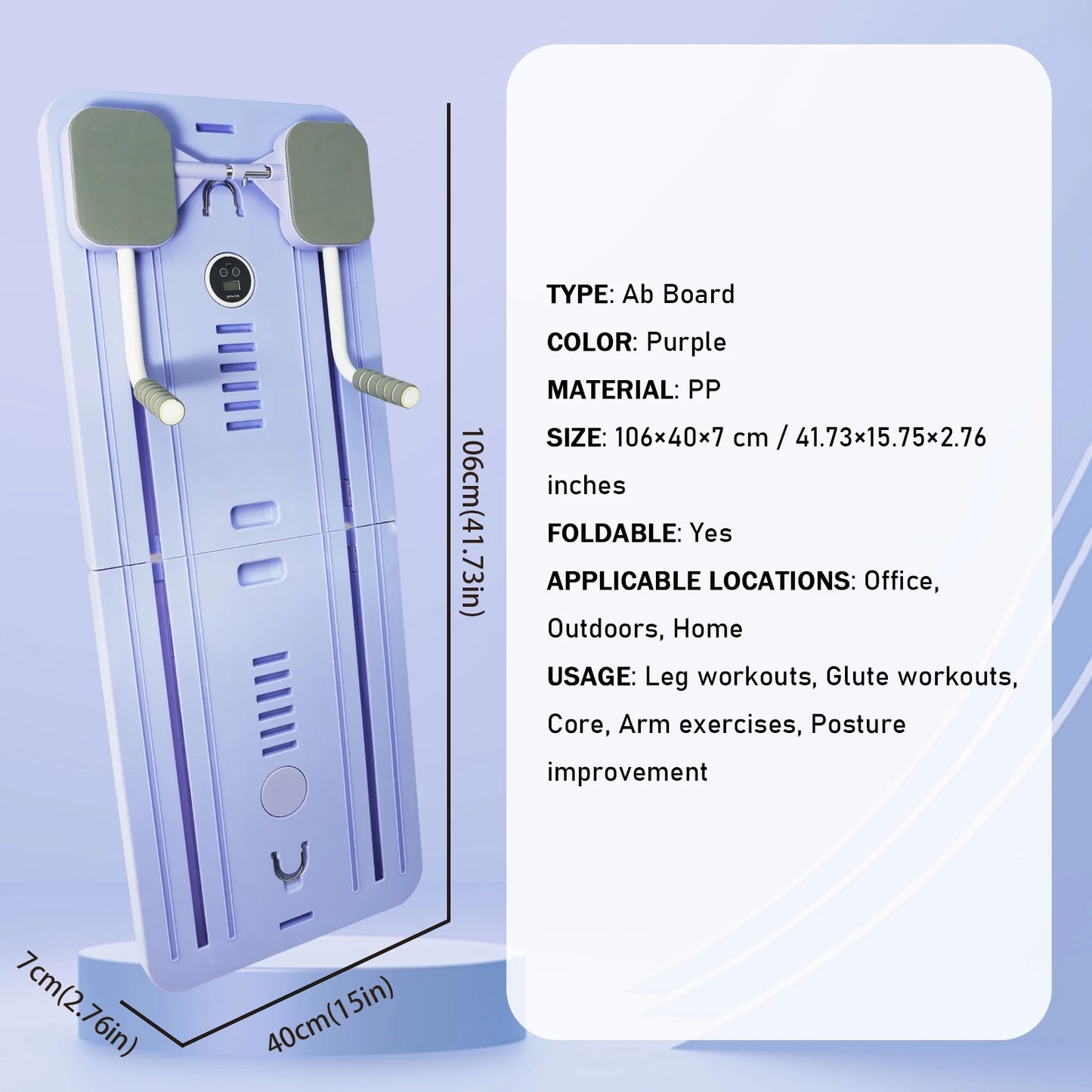 Adjustable Pilates Board, & Ab Push-up Workout Board- Yoga