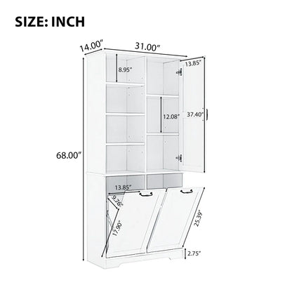 Bathroom Storage Cabinet with Tilt-Out Laundry Hamper