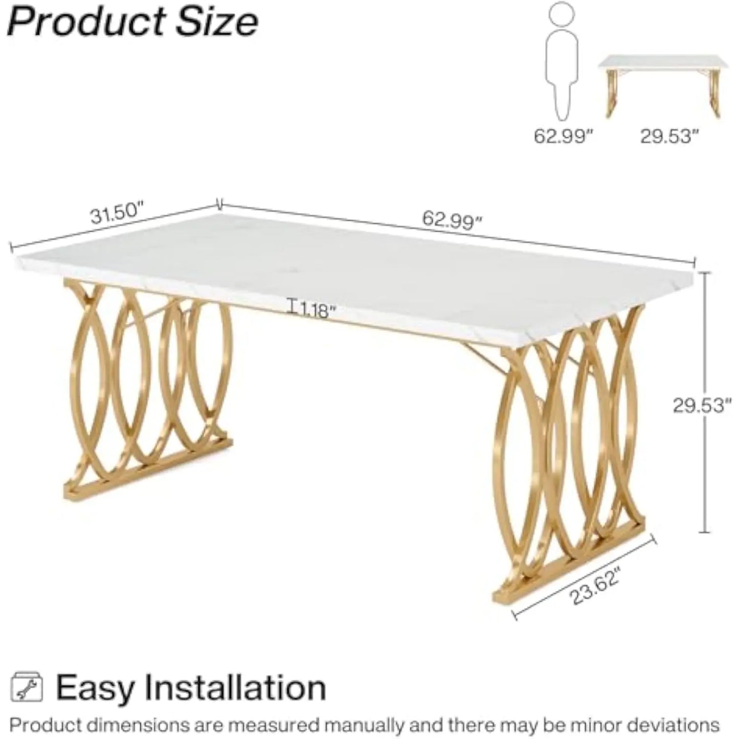 Large Kitchen Table Faux Marble