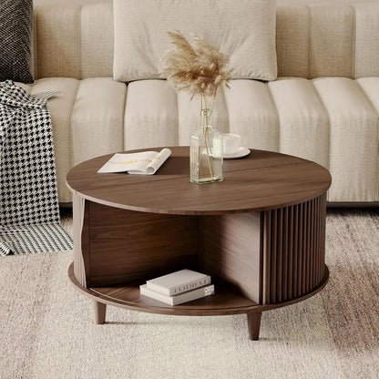 Round Coffee Table with Storage