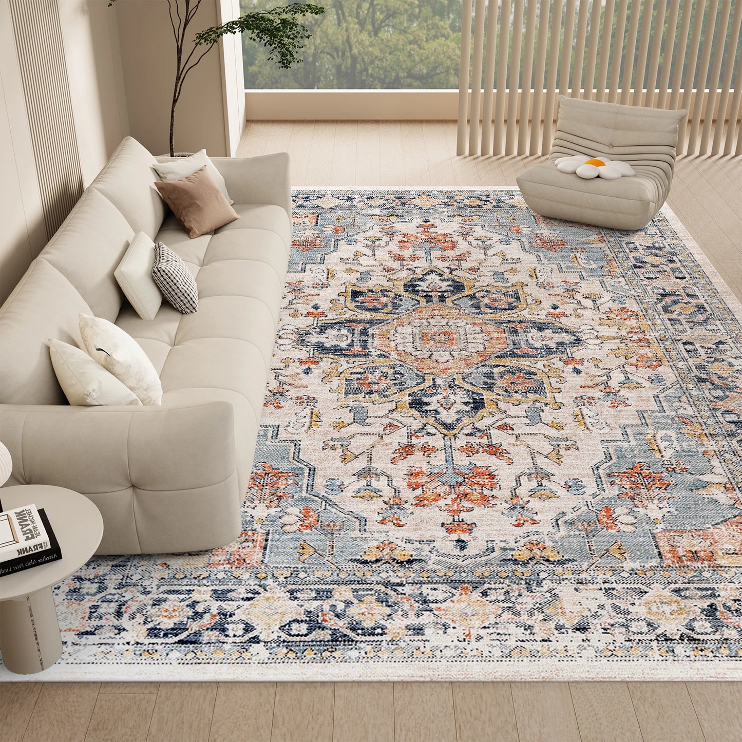 Stain Resistant Vintage Washable Area Rugs