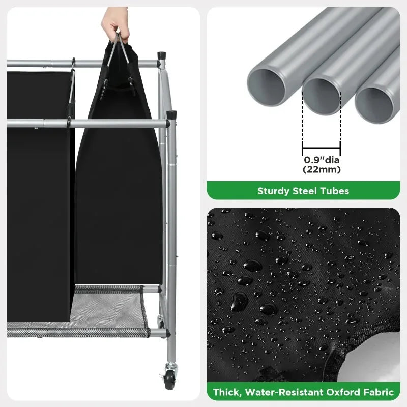 Laundry Hamper with Wheels and Laundry Sorter