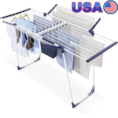 Foldable Clothes Drying Rack Indoor Outdoor Expandable Collapsible