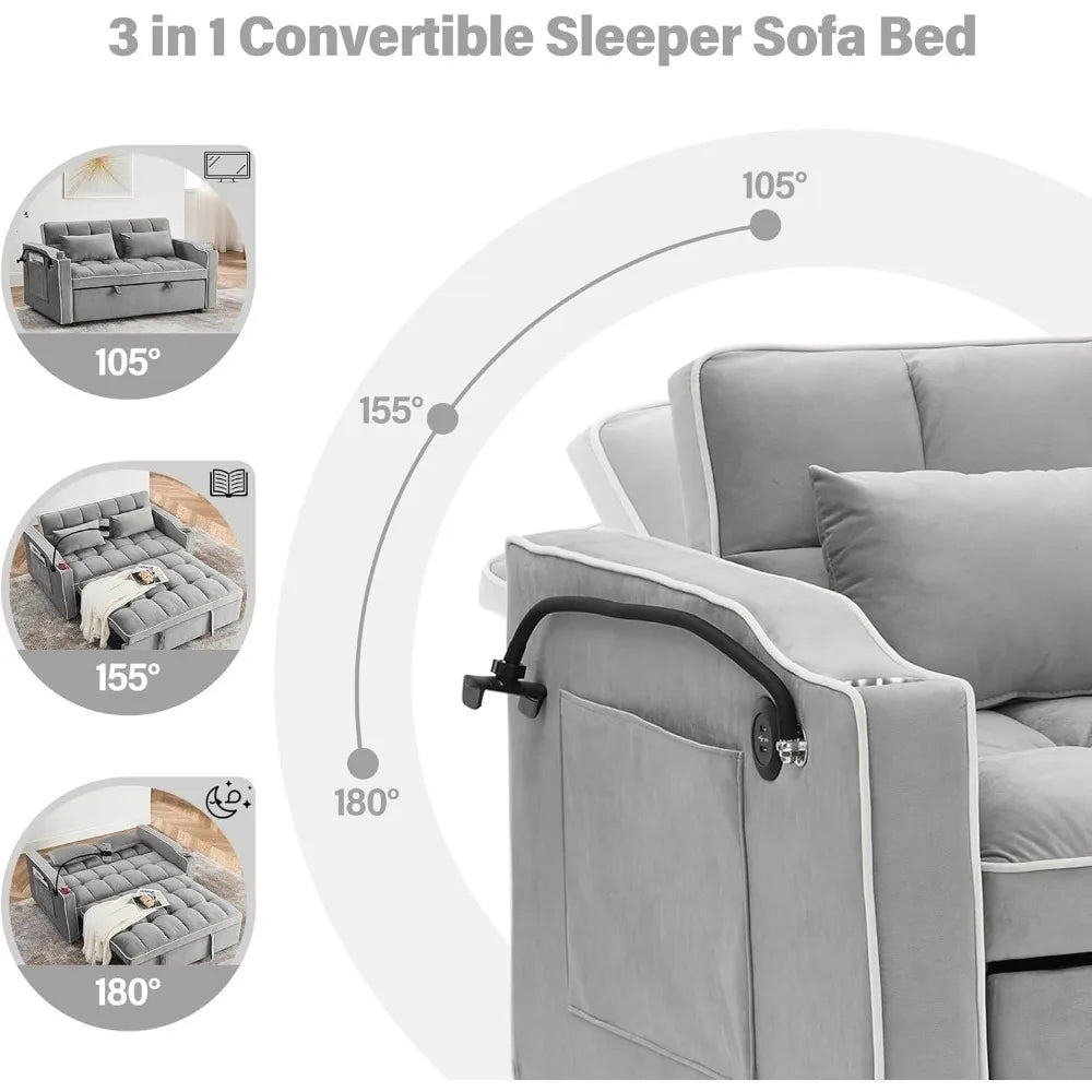 Loveseat Sleeper Sofa Bed with Adjustable Backrest