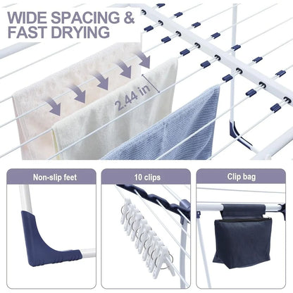 Foldable Clothes Drying Rack Indoor Outdoor Expandable Collapsible