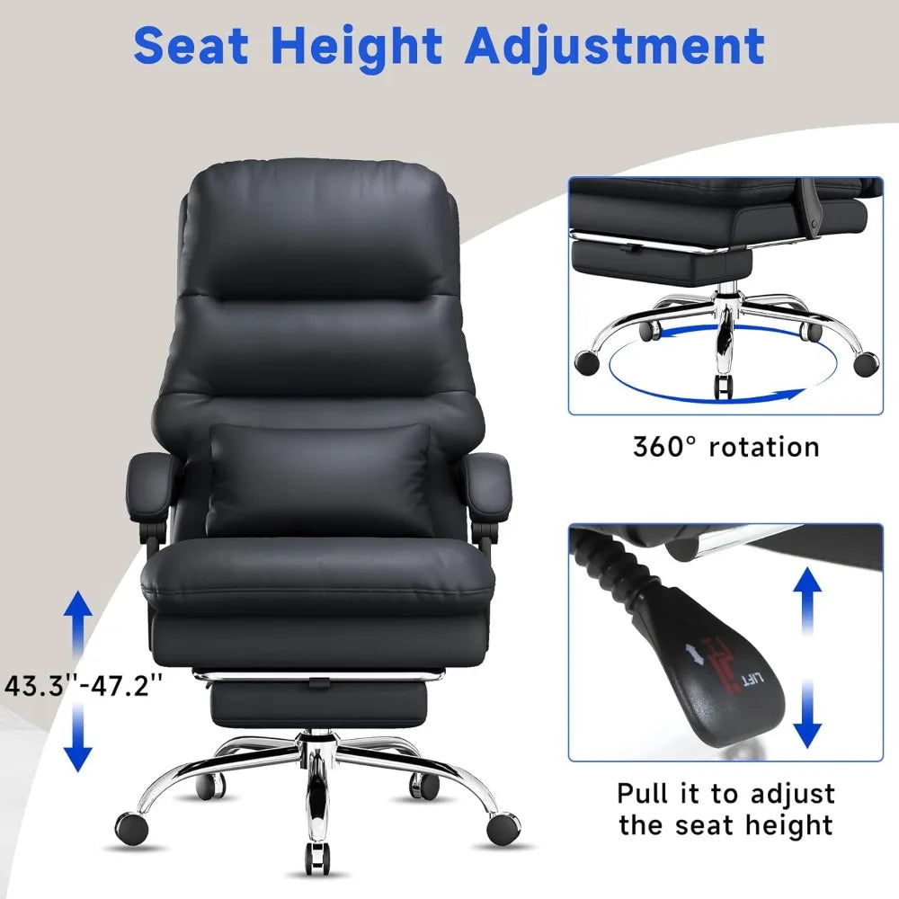 Executive Office Chair with Footrest and Lumbar Pillow,