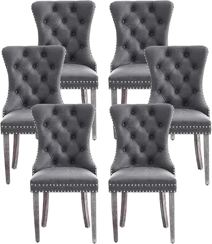 Leather Dining Chairs Set of 6,
