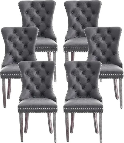 Leather Dining Chairs Set of 6,