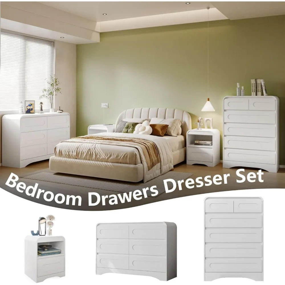 3 Pcs, Modern Bedroom Furniture Set,