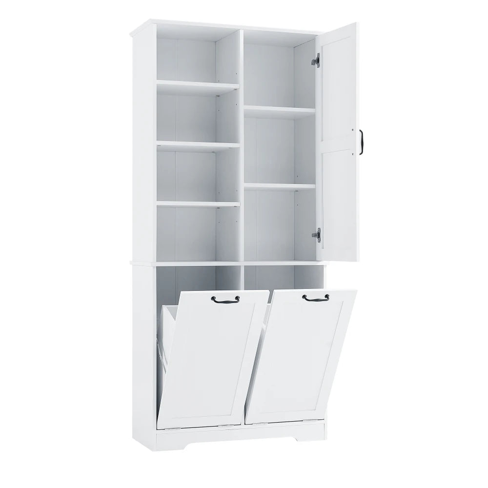 Bathroom Storage Cabinet with Tilt-Out Laundry Hamper