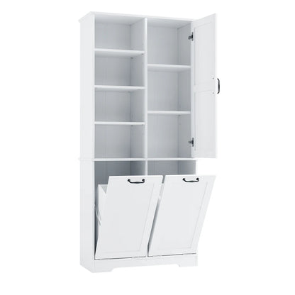 Bathroom Storage Cabinet with Tilt-Out Laundry Hamper