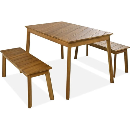 3 Pieces Outdoor Dining Table Set