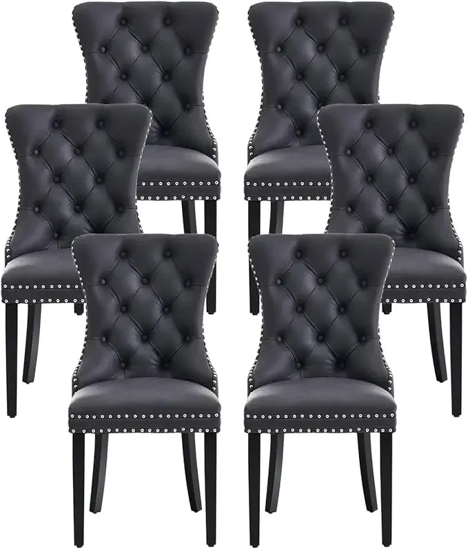 Leather Dining Chairs Set of 6,