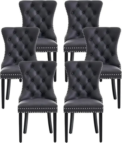 Leather Dining Chairs Set of 6,