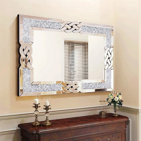 Large Crystal Crush Diamond Decorative Wall Mirror