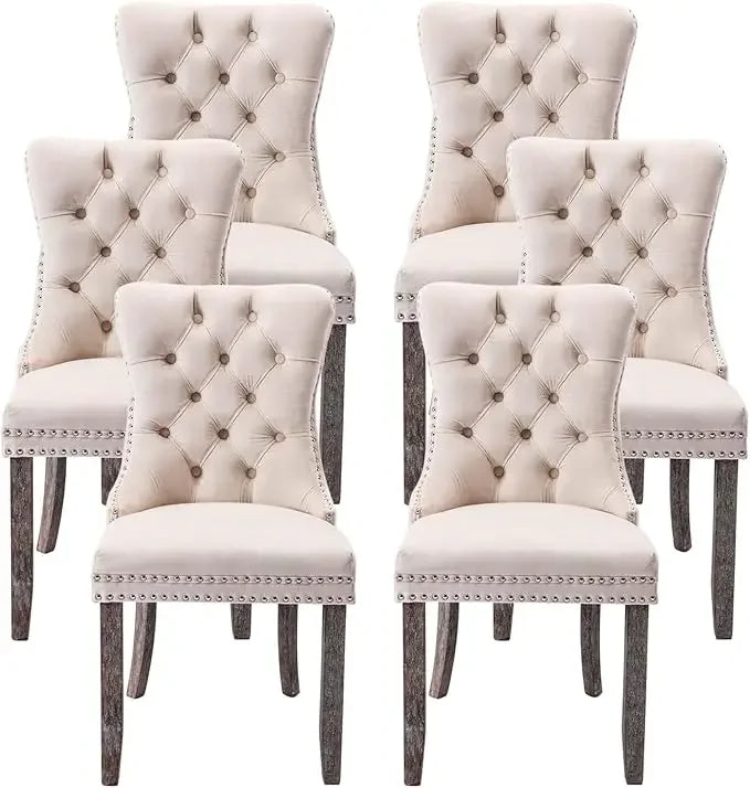 Leather Dining Chairs Set of 6,