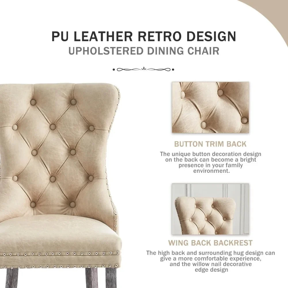 Leather Dining Chairs Set of 6,