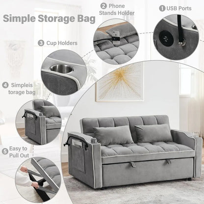 Loveseat Sleeper Sofa Bed with Adjustable Backrest