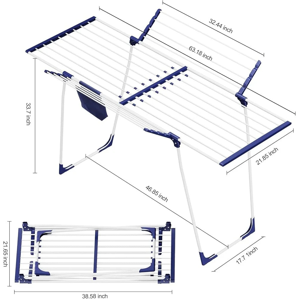 Foldable Clothes Drying Rack Indoor Outdoor Expandable Collapsible