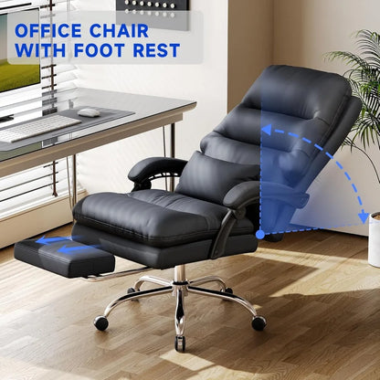 Executive Office Chair with Footrest and Lumbar Pillow,
