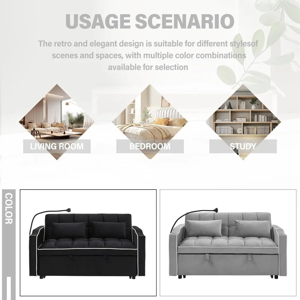 Loveseat Sleeper Sofa Bed with Adjustable Backrest