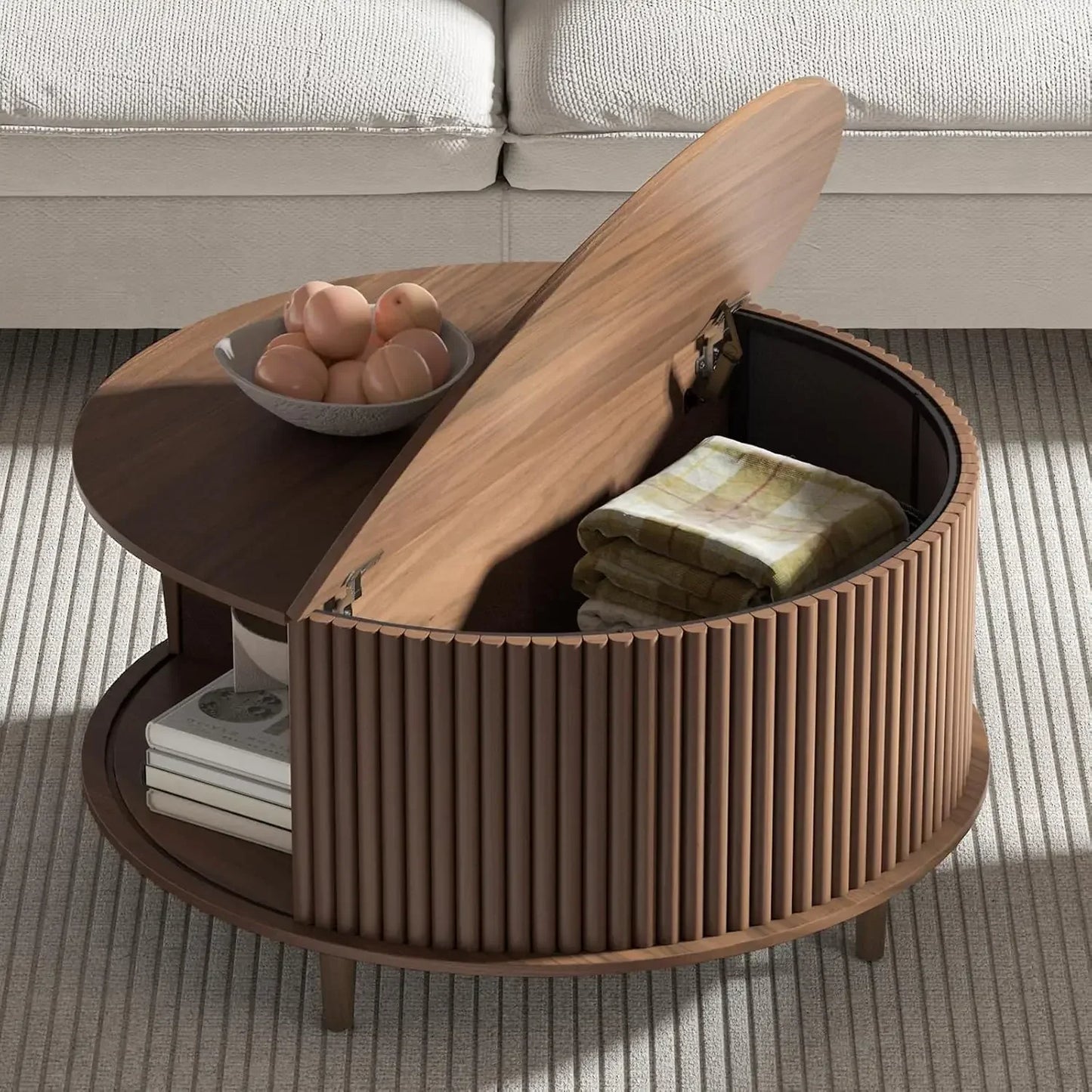 Round Coffee Table with Storage