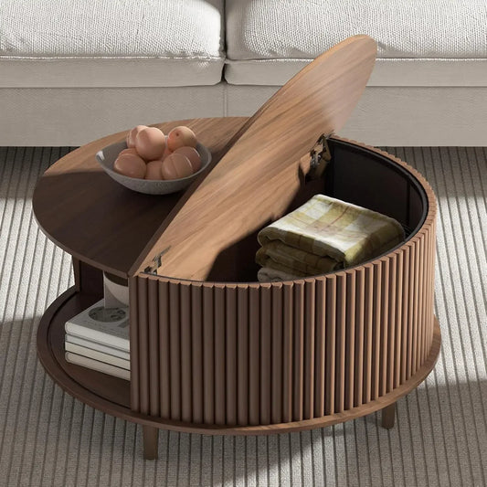Round Coffee Table with Storage