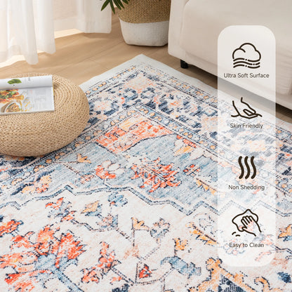 Stain Resistant Vintage Washable Area Rugs