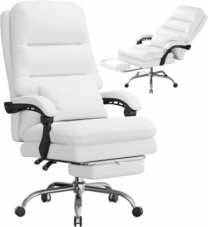 Executive Office Chair with Footrest and Lumbar Pillow,