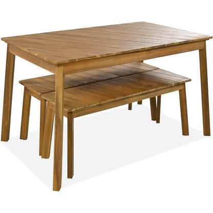 3 Pieces Outdoor Dining Table Set