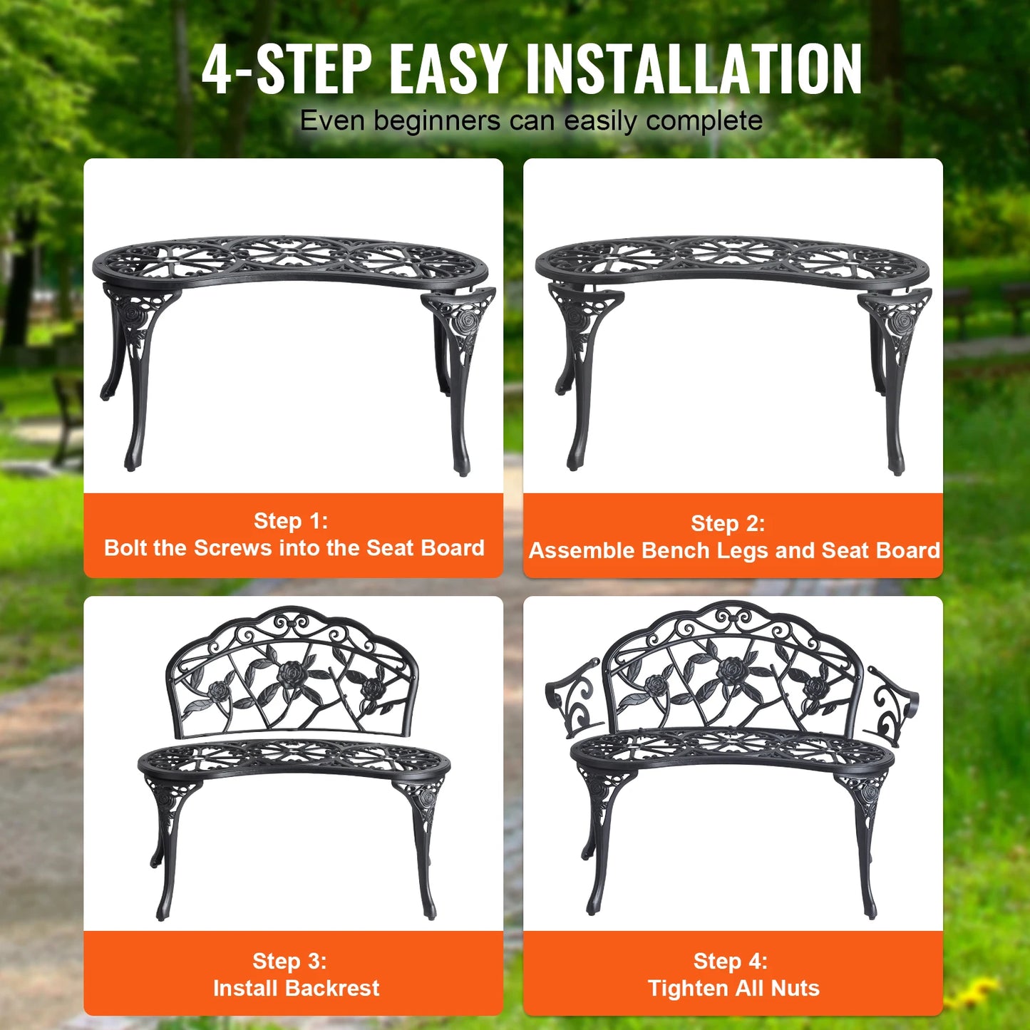Outdoor Wooden Park Bench