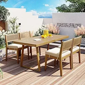 3 Pieces Outdoor Dining Table Set
